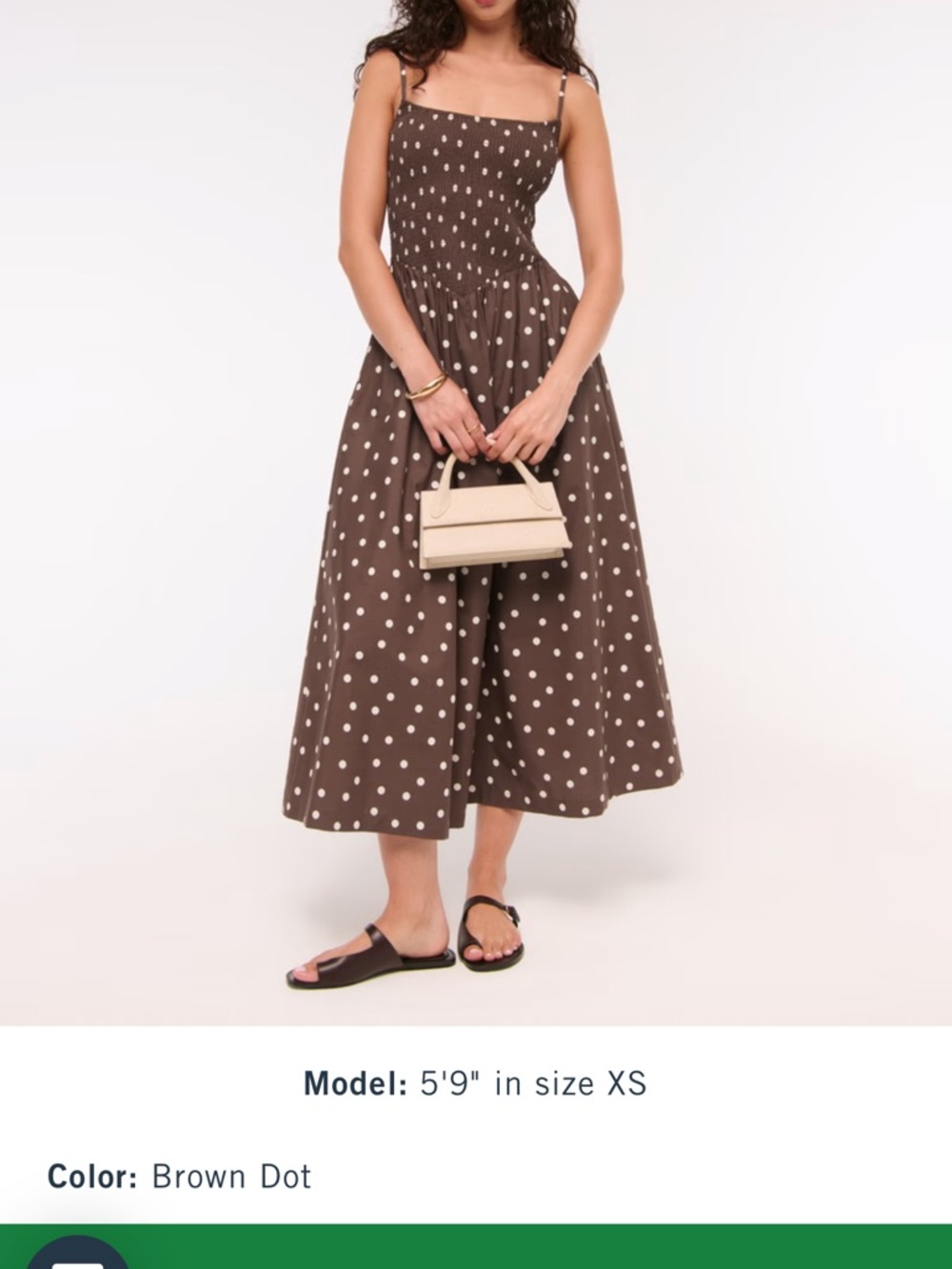 Abercrombie & Fitch Brown Polka Dot Midi Sundress